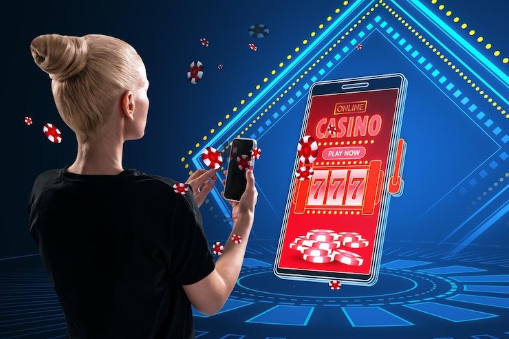 Live-dealer table with dealer, cards, and player interface